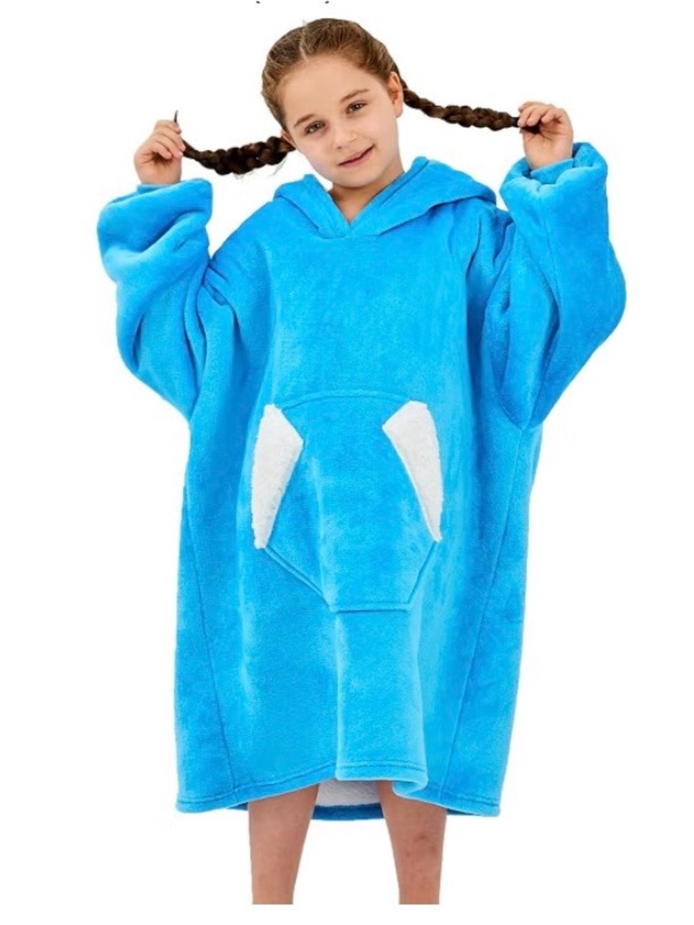 Ramees Wearable Blanket Hoodie for Kids, Oversized Sweatshirt Blanket, Blue, New